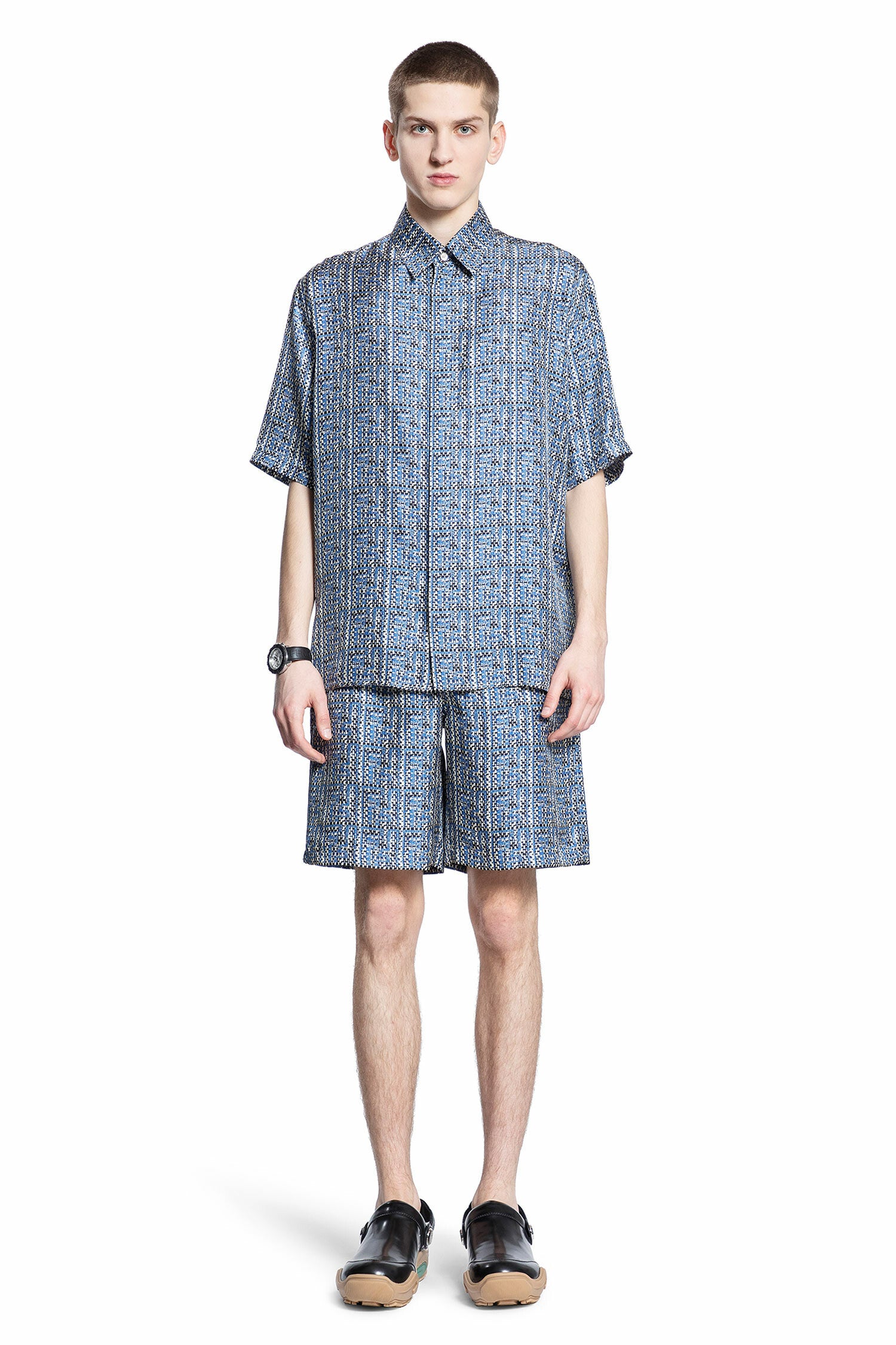 FENDI MAN BLUE SHORTS & SKIRTS