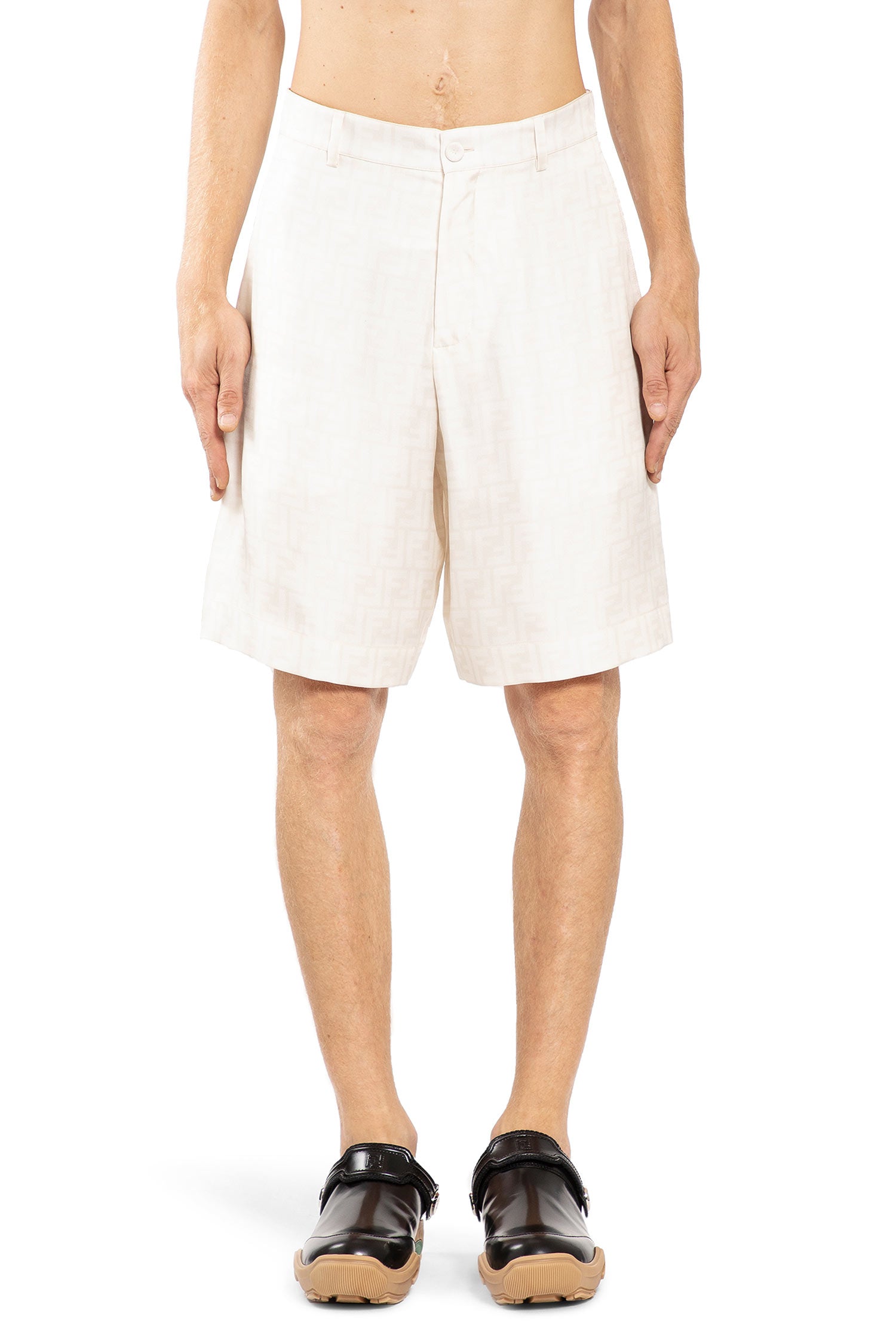 FENDI MAN WHITE SHORTS & SKIRTS