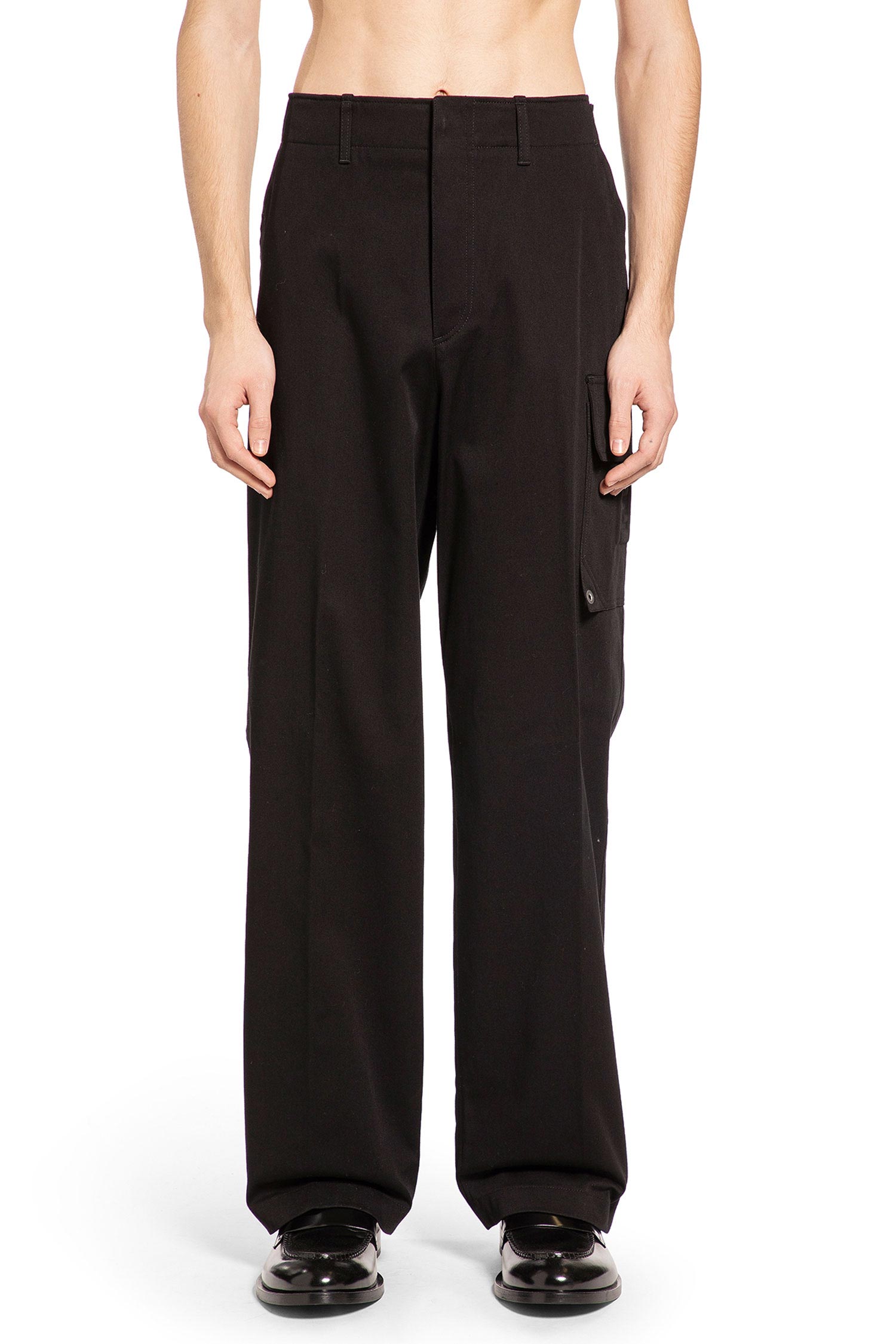 Cotton Gabardine Cargo Trousers