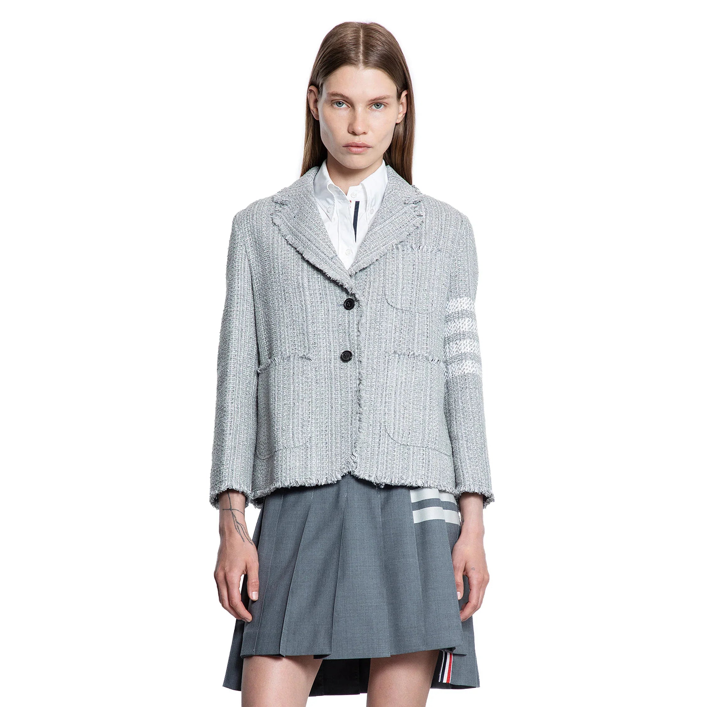 THOM BROWNE WOMAN GREY BLAZERS - Antonioli.eu