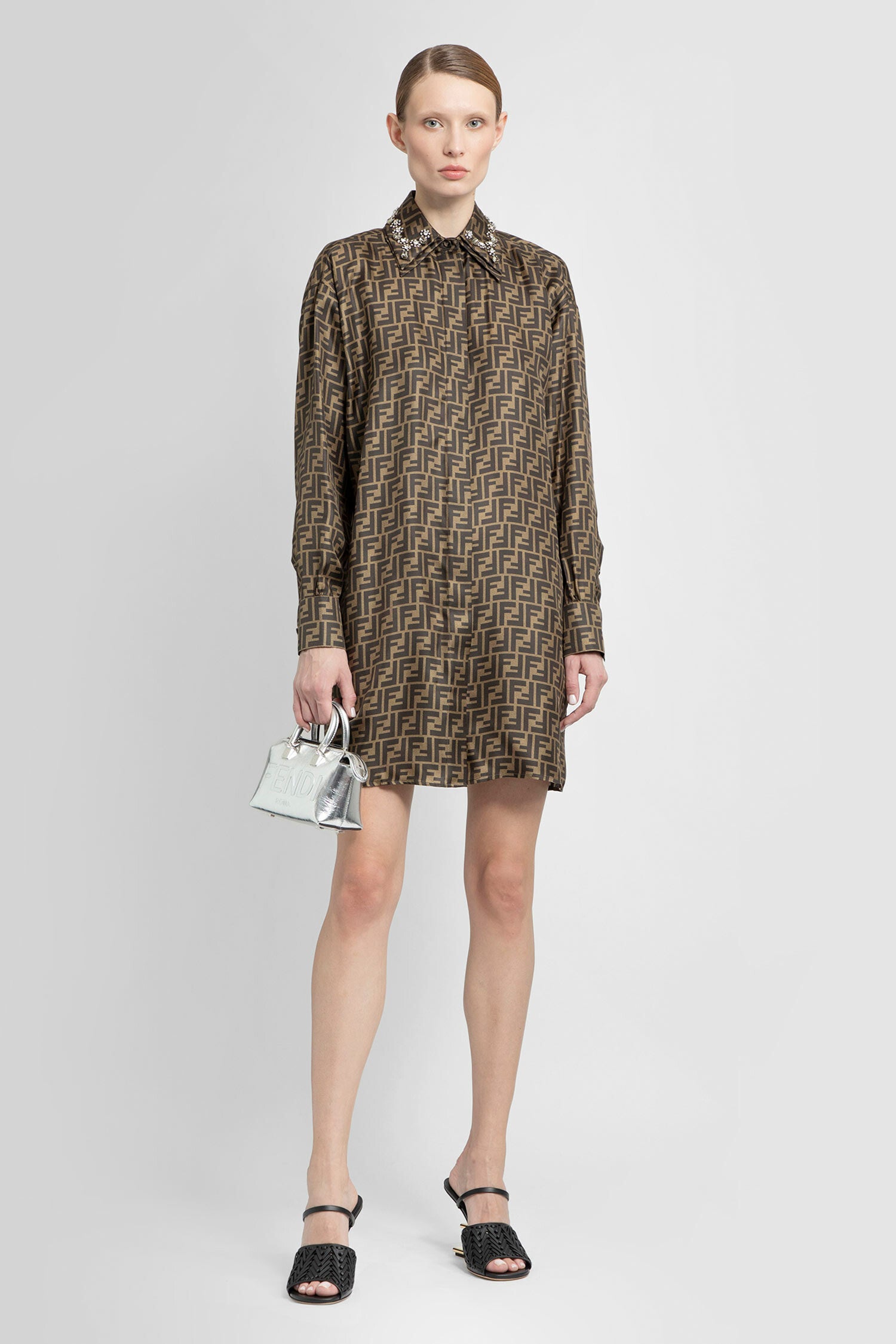 FENDI WOMAN BROWN DRESSES