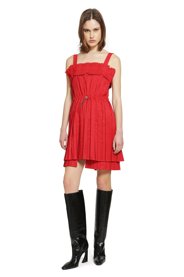 Pleated Faille Mini Dress