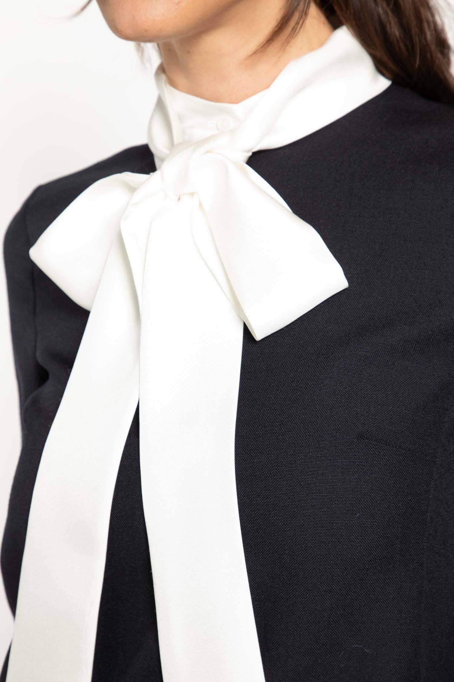 Straight Shift Dress in High-Twist Wool Suiting