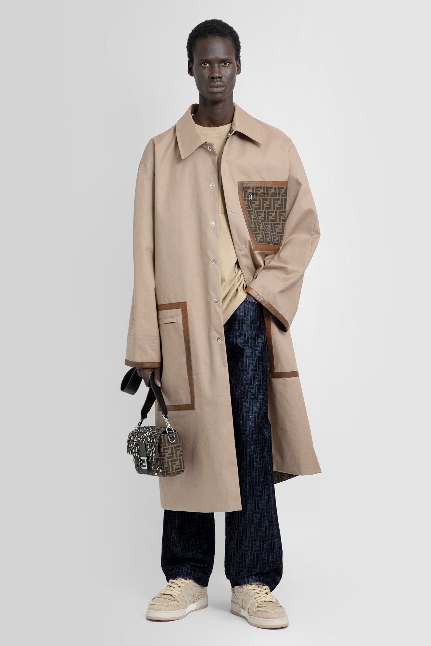 FENDI MAN BEIGE COATS