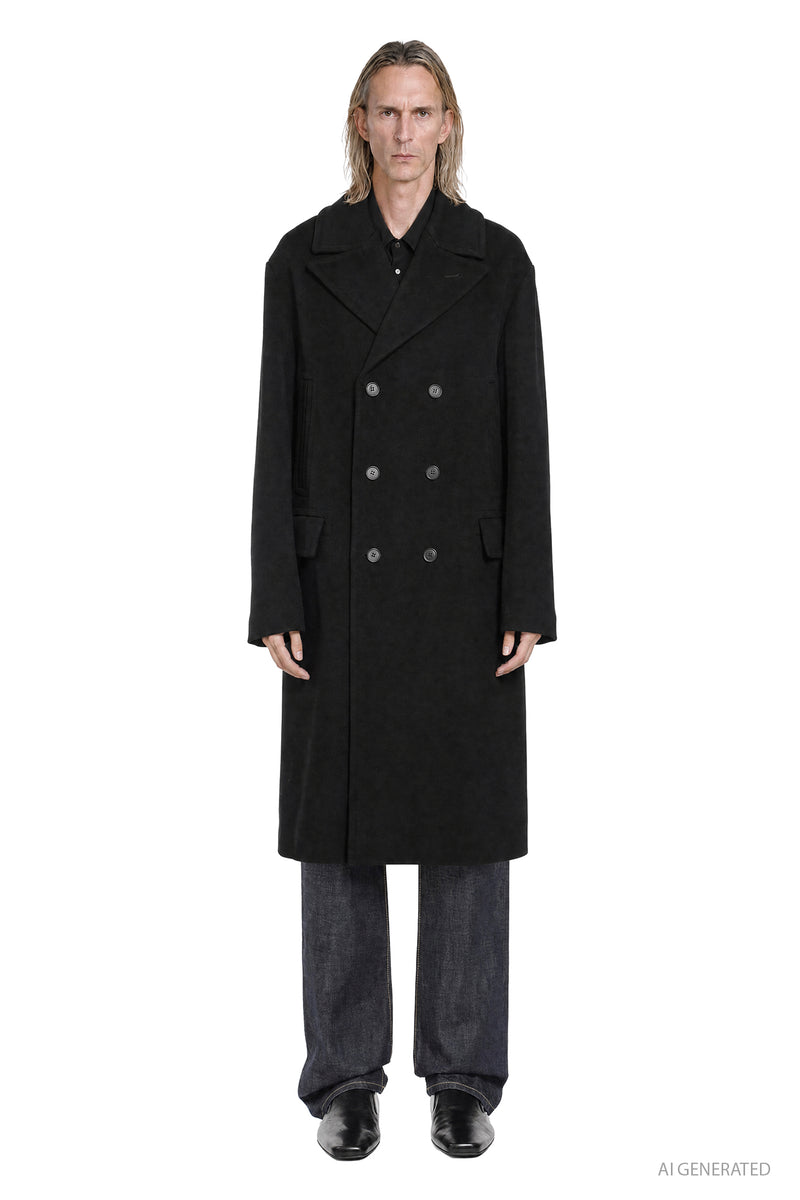 FENDI Wool Angora Double-Breasted Coat man