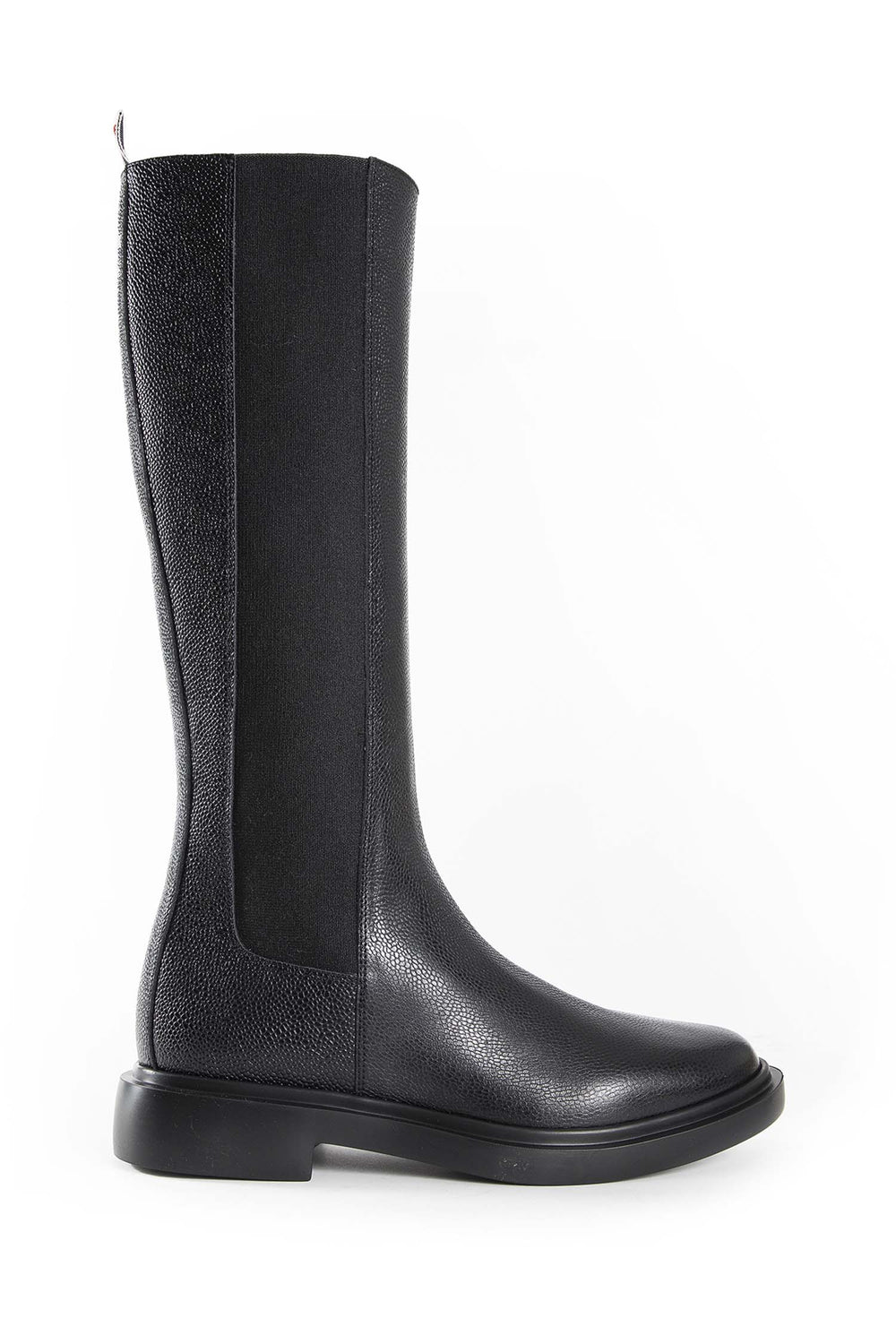 Pebble Grain 4-Bar Knee High Chelsea Boots