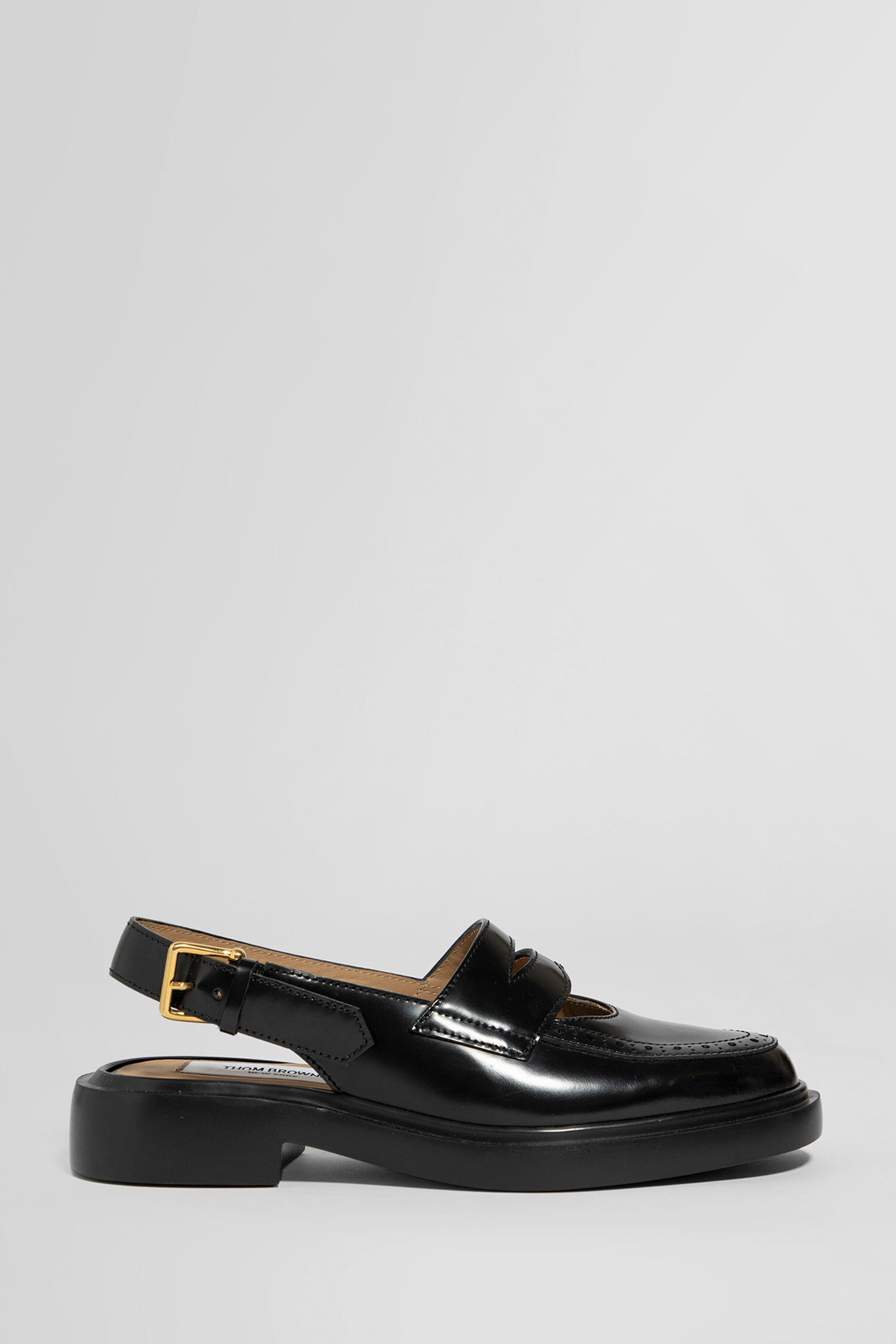 THOM BROWNE WOMAN BLACK LOAFERS & FLATS