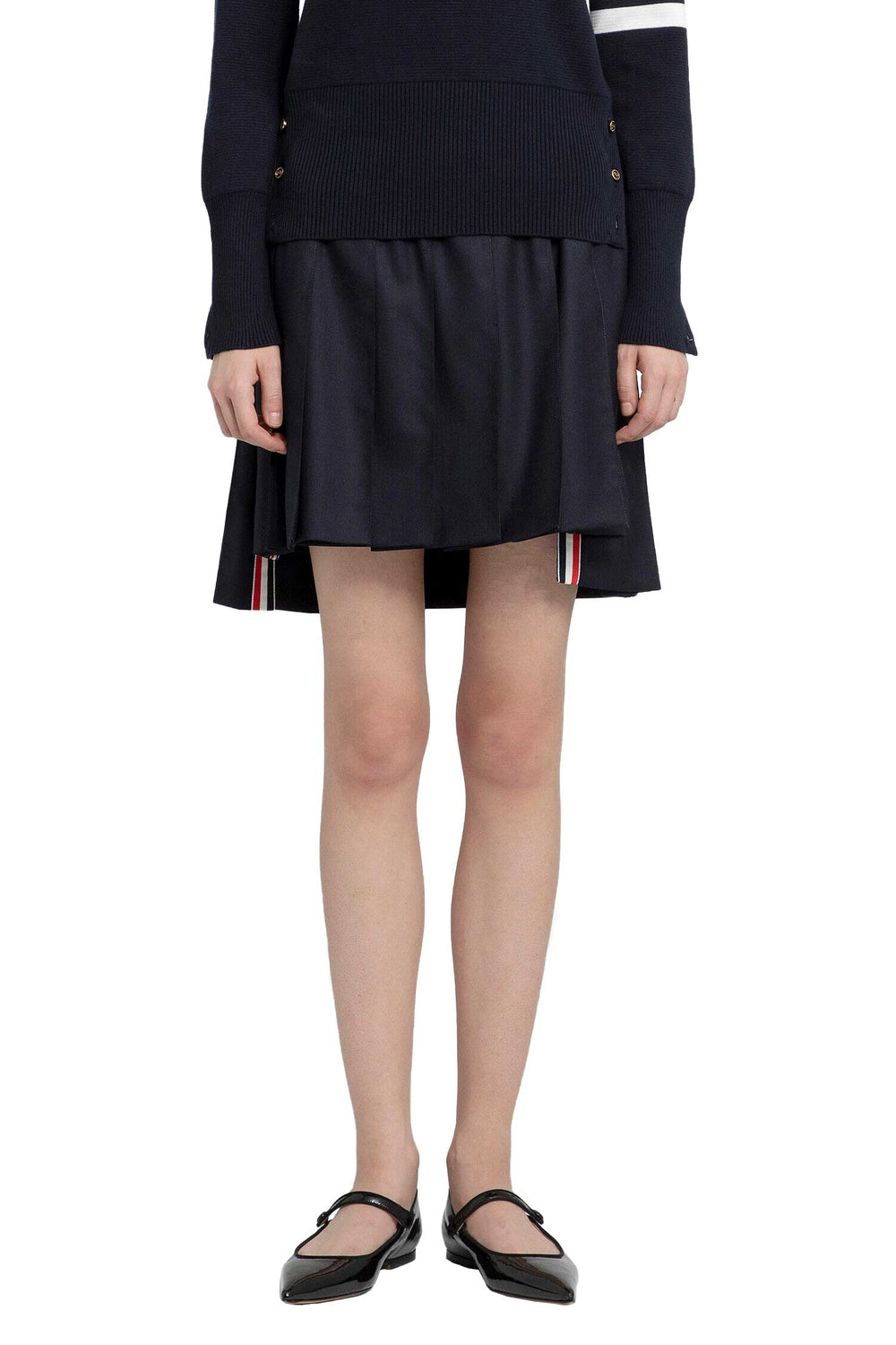 Super 120's Twill Pleated Mini Skirt