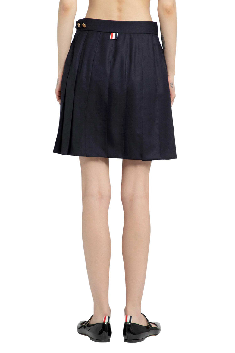 THOM BROWNE Super 120's Twill Pleated Mini Skirt woman