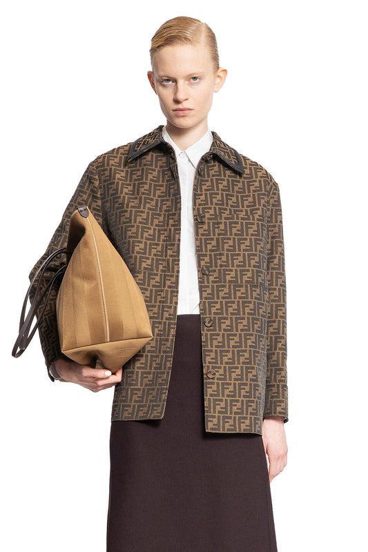 FENDI WOMAN BROWN JACKETS