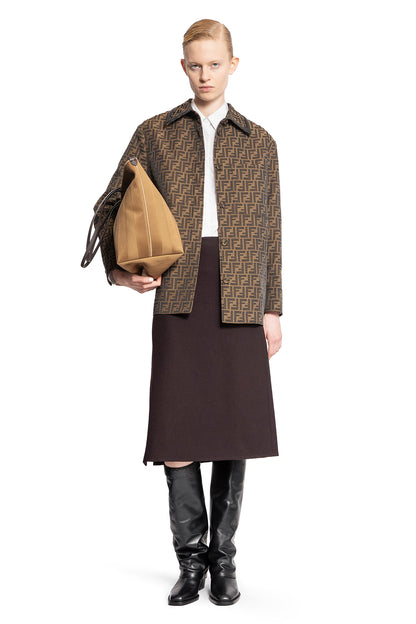 FENDI WOMAN BROWN JACKETS