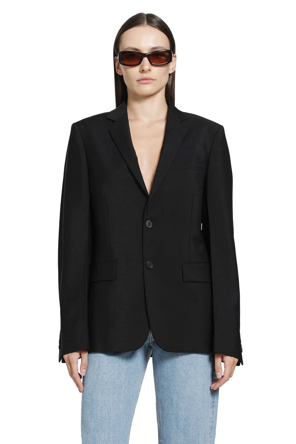 FENDI Black Kid Mohair Blazer woman