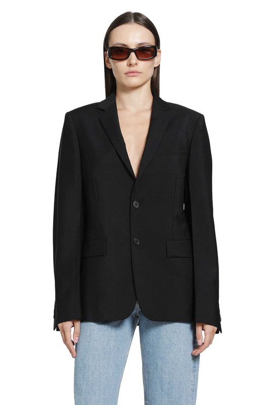 Black Kid Mohair Blazer
