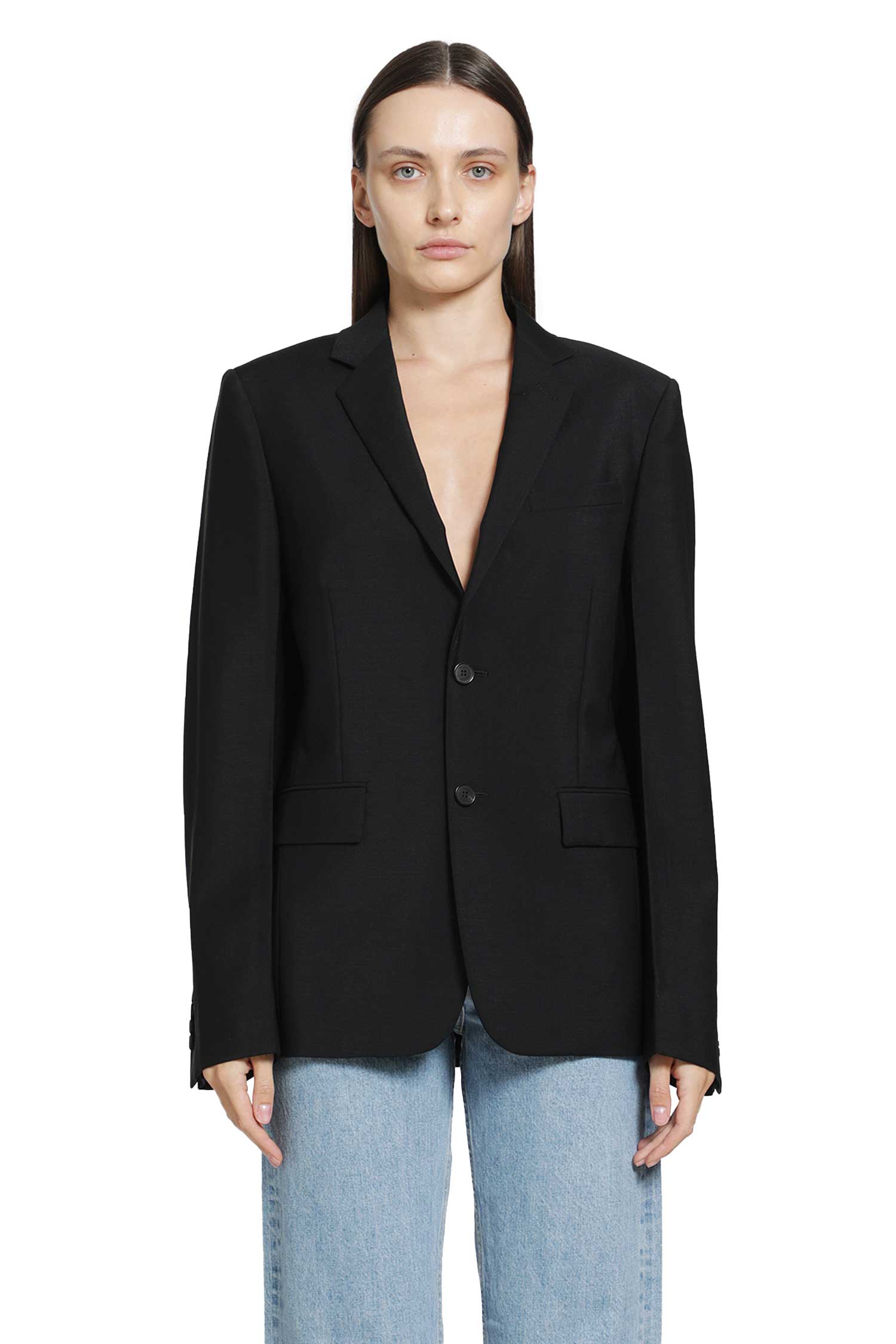 Black Kid Mohair Blazer
