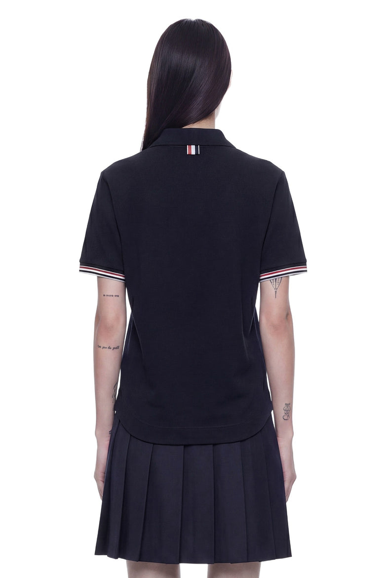 THOM BROWNE Keyhole Polo Shirt woman