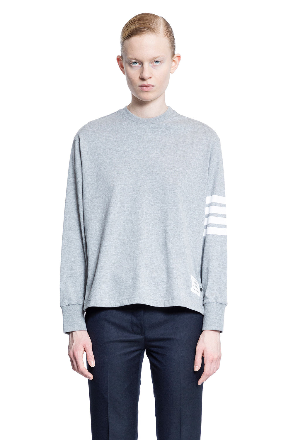 THOM BROWNE WOMAN GREY T-SHIRTS & TANK TOPS