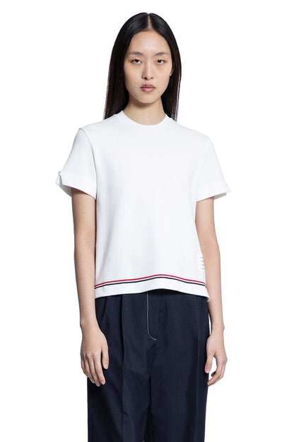 THOM BROWNE WOMAN WHITE T-SHIRTS & TANK TOPS