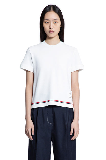 THOM BROWNE WOMAN WHITE T-SHIRTS & TANK TOPS