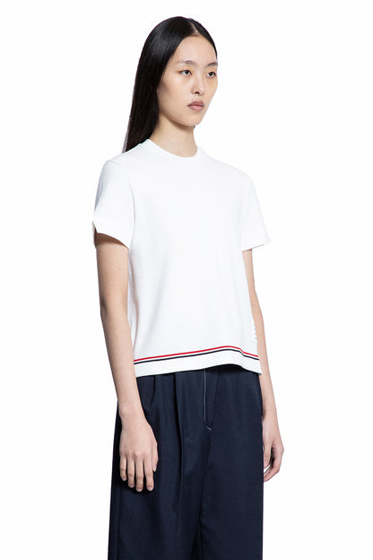 THOM BROWNE WOMAN WHITE T-SHIRTS & TANK TOPS