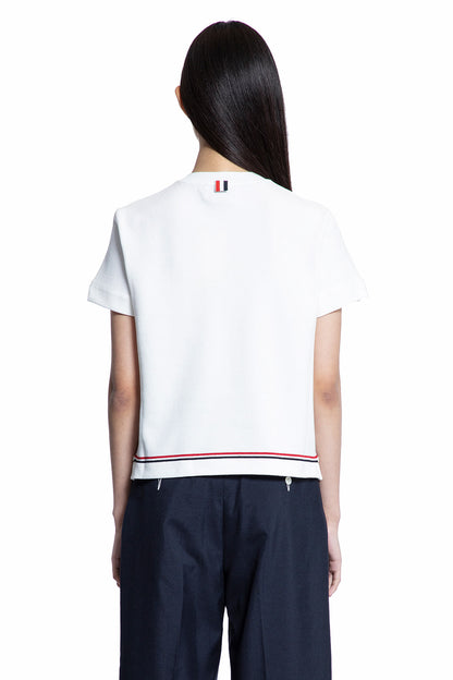 THOM BROWNE WOMAN WHITE T-SHIRTS & TANK TOPS