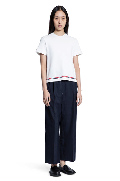 THOM BROWNE WOMAN WHITE T-SHIRTS & TANK TOPS