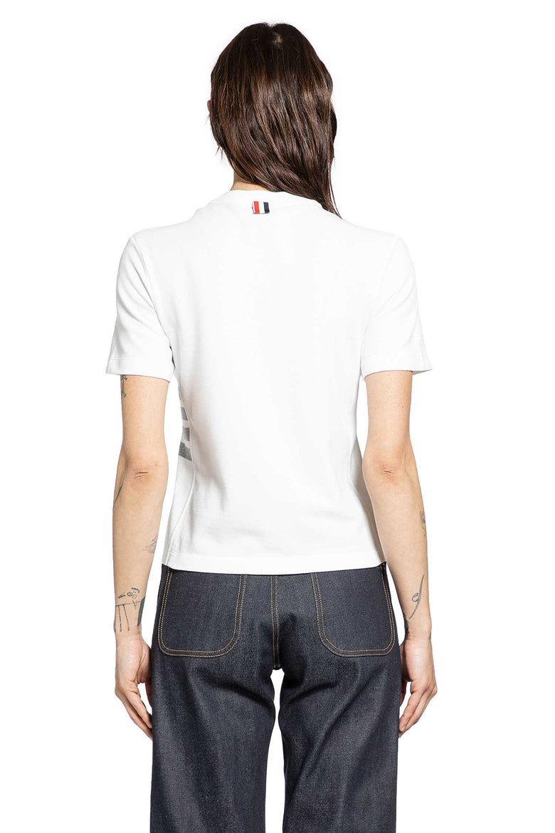 THOM BROWNE Classic Piqué 4-Bar Tee woman