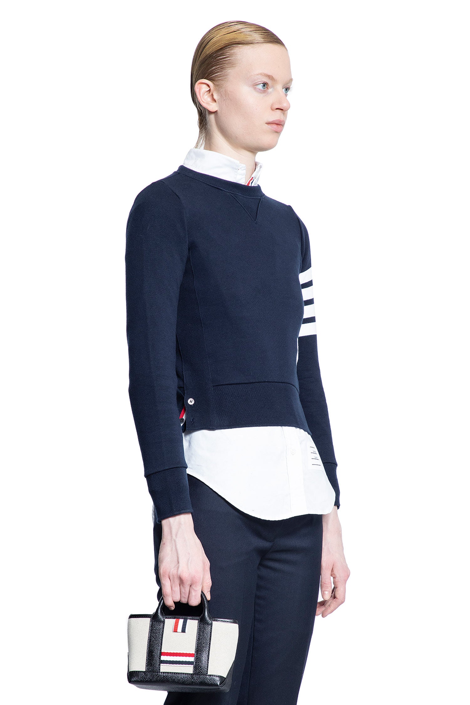 THOM BROWNE WOMAN BLUE SWEATSHIRTS