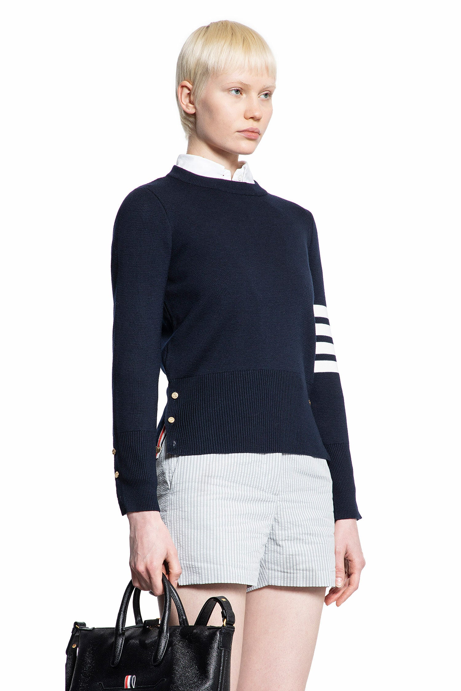 THOM BROWNE WOMAN BLUE KNITWEAR