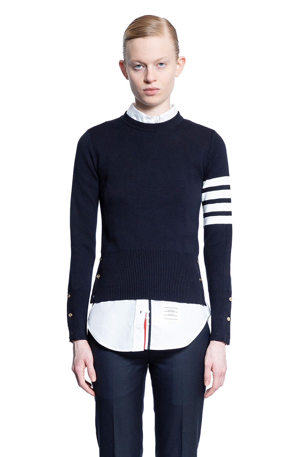 THOM BROWNE WOMAN BLUE KNITWEAR