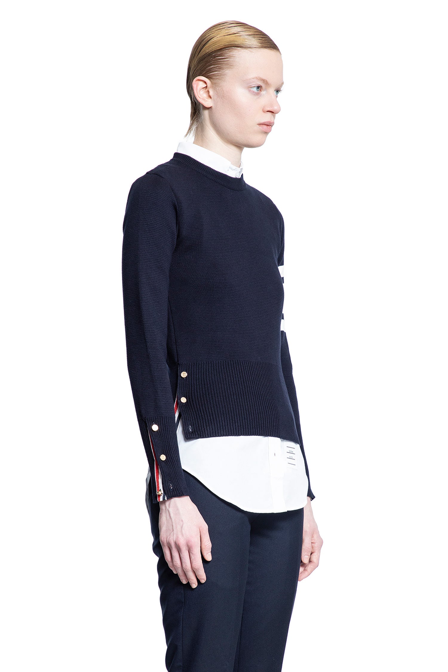 THOM BROWNE WOMAN BLUE KNITWEAR