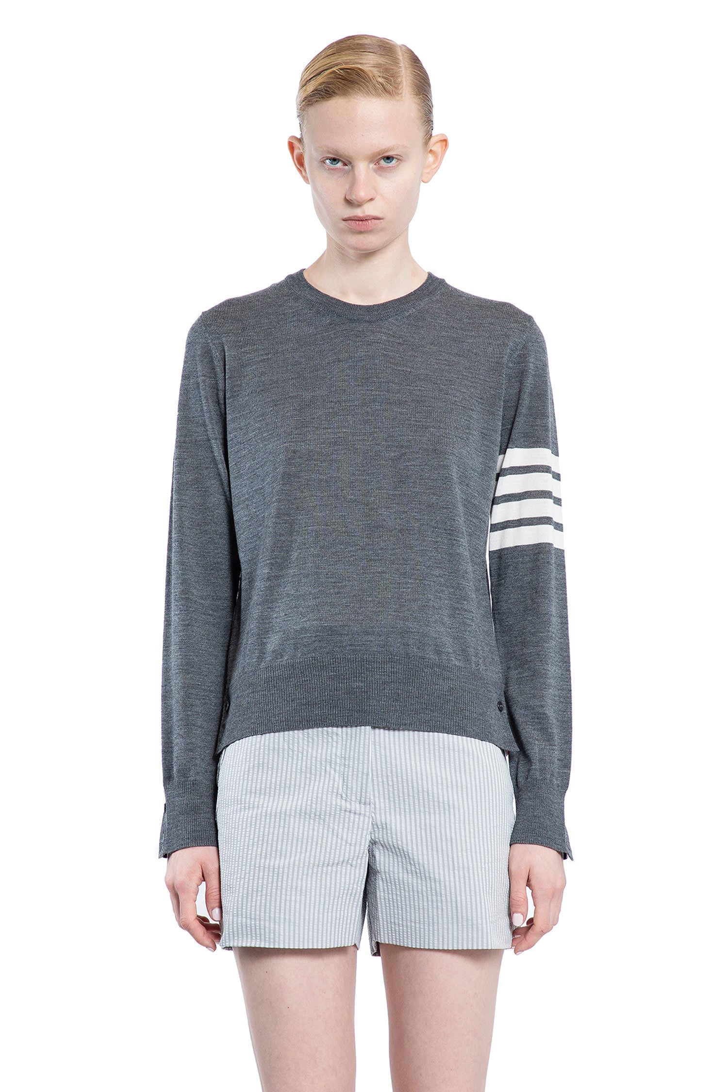 THOM BROWNE WOMAN GREY KNITWEAR