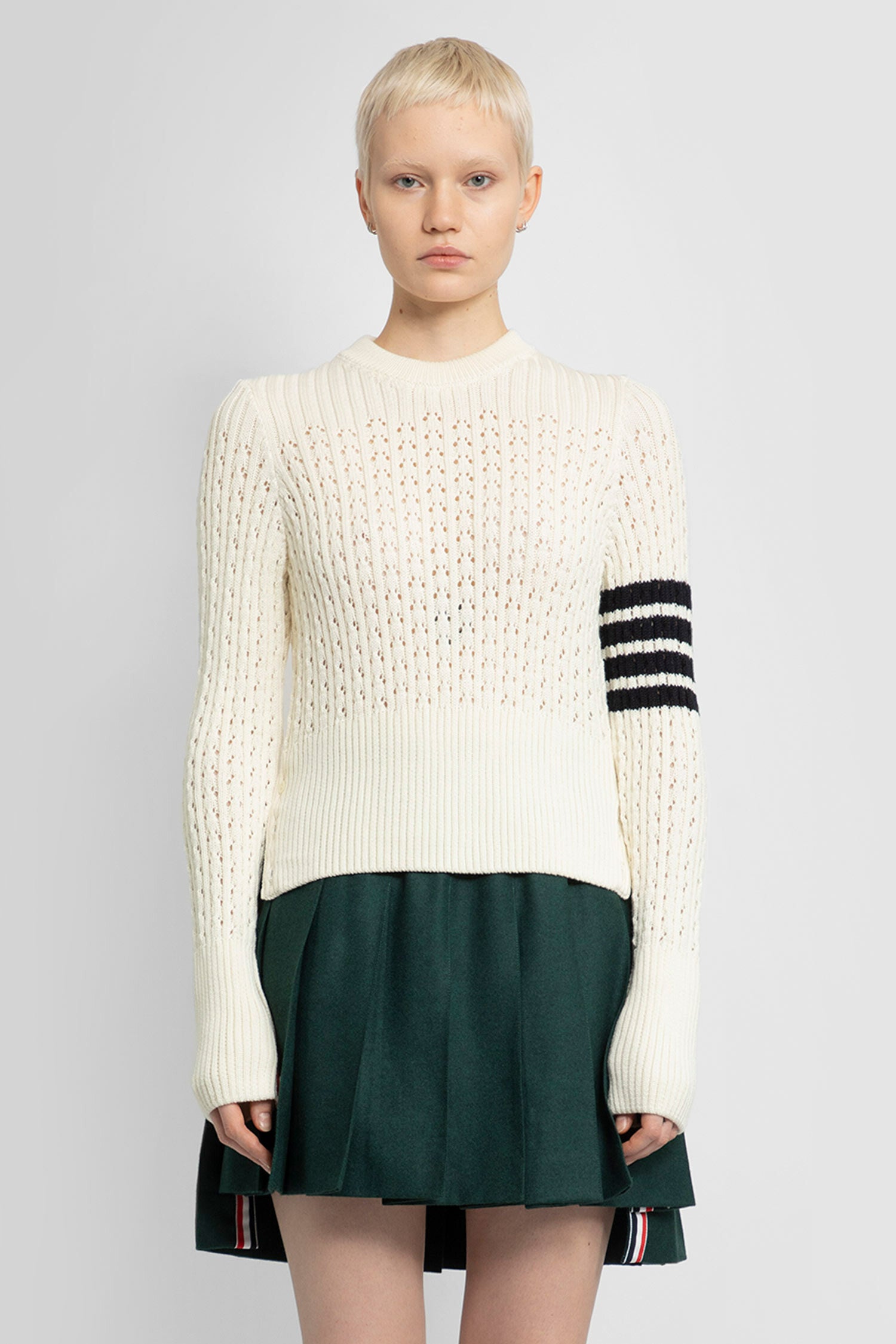 THOM BROWNE WOMAN WHITE KNITWEAR