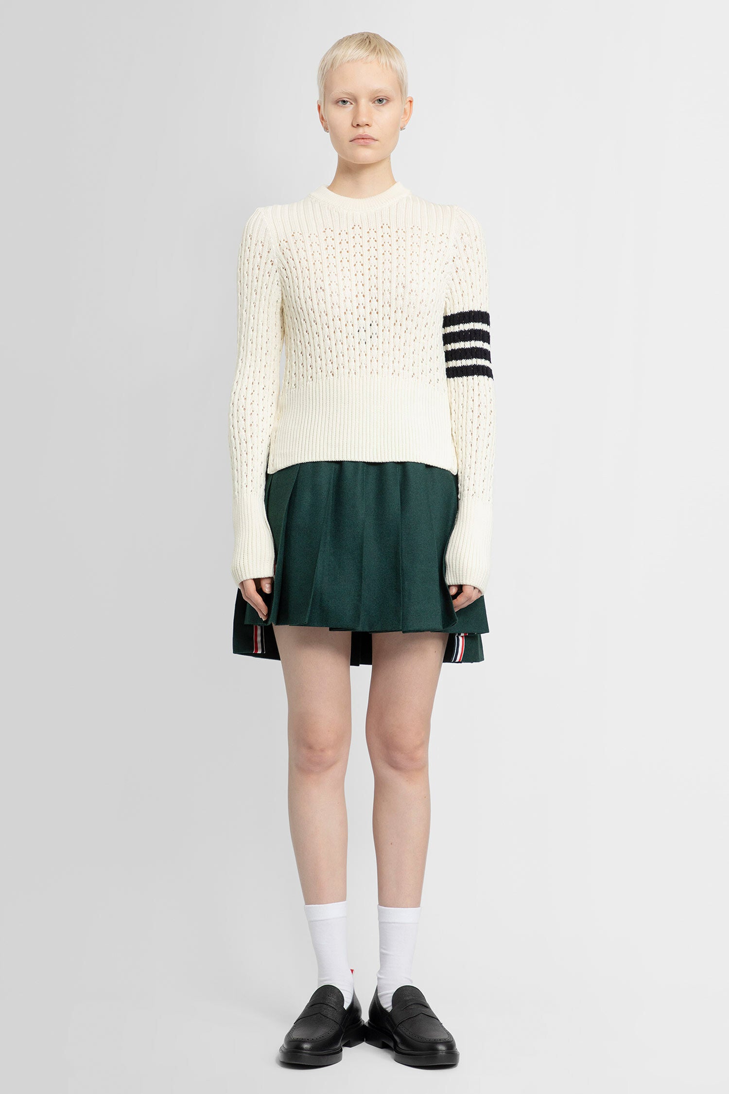 THOM BROWNE WOMAN WHITE KNITWEAR