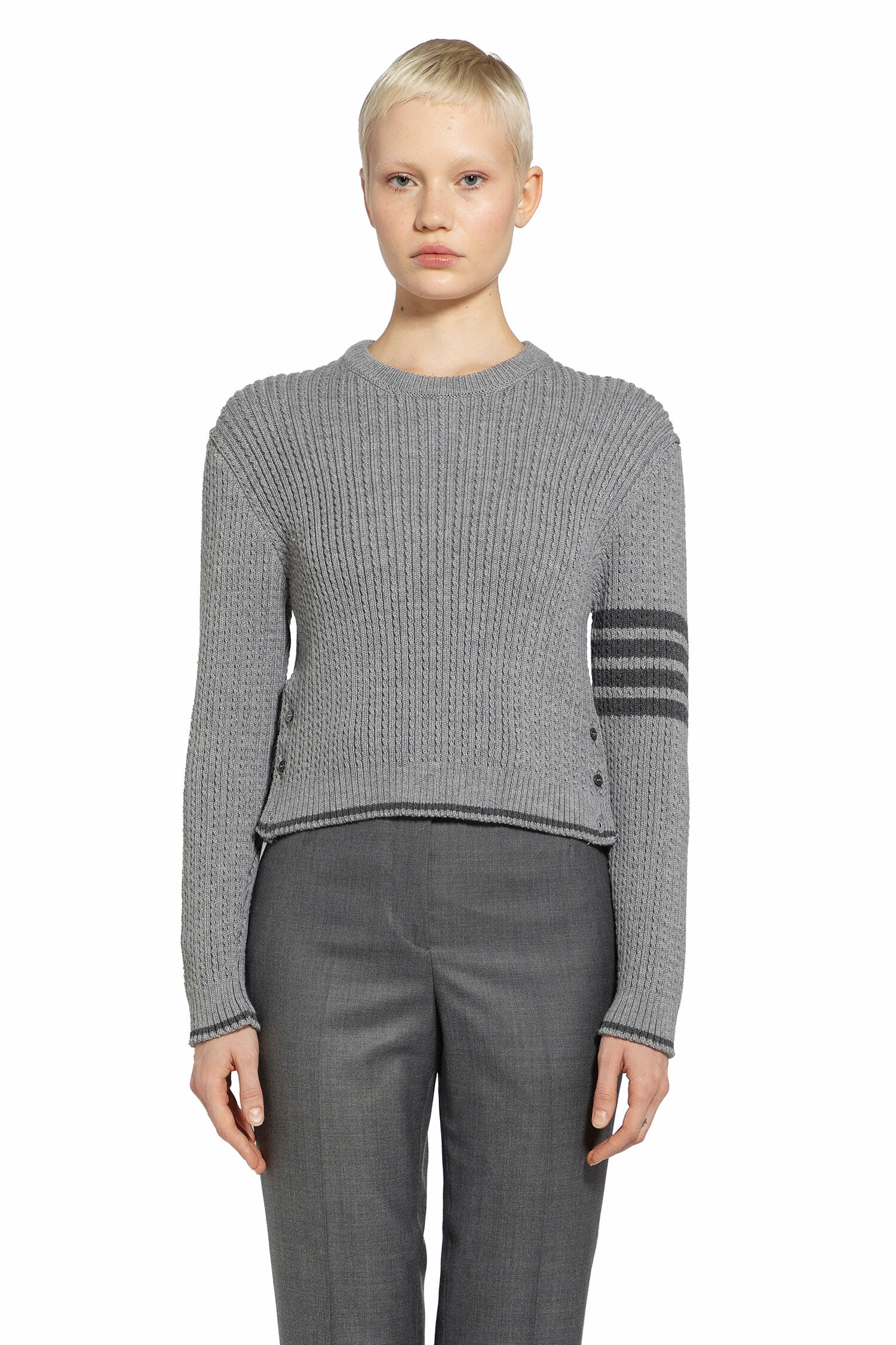 THOM BROWNE WOMAN GREY KNITWEAR