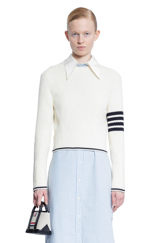 THOM BROWNE WOMAN WHITE KNITWEAR