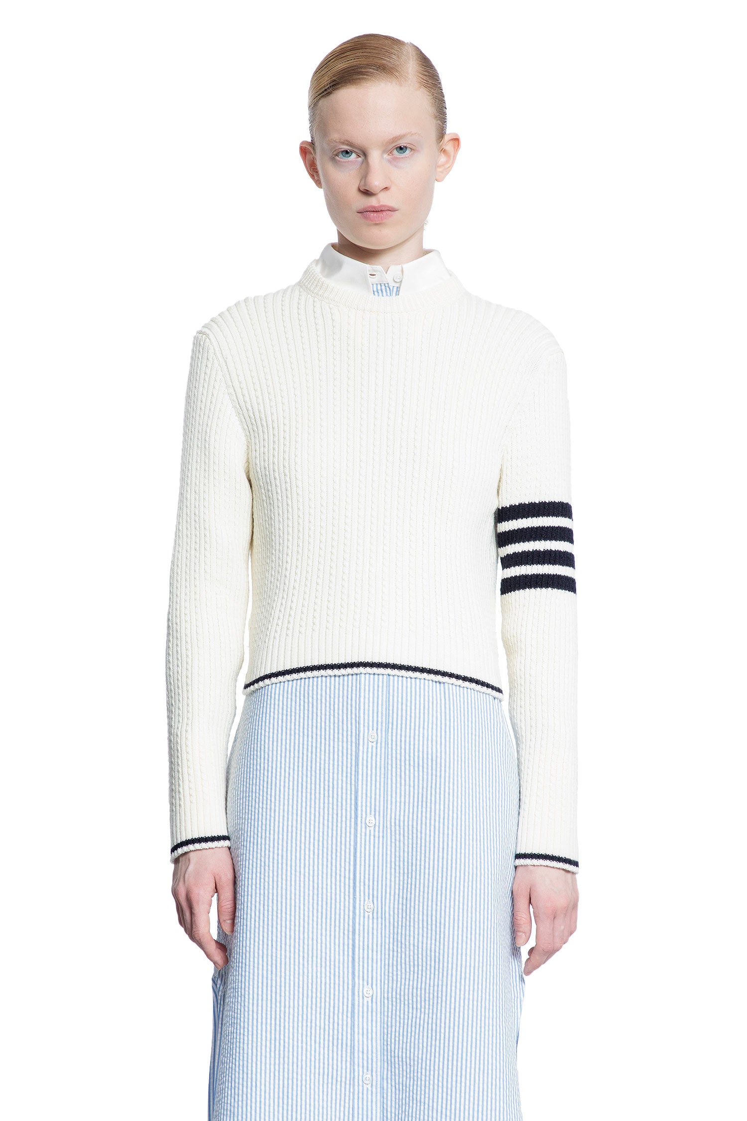 THOM BROWNE WOMAN WHITE KNITWEAR