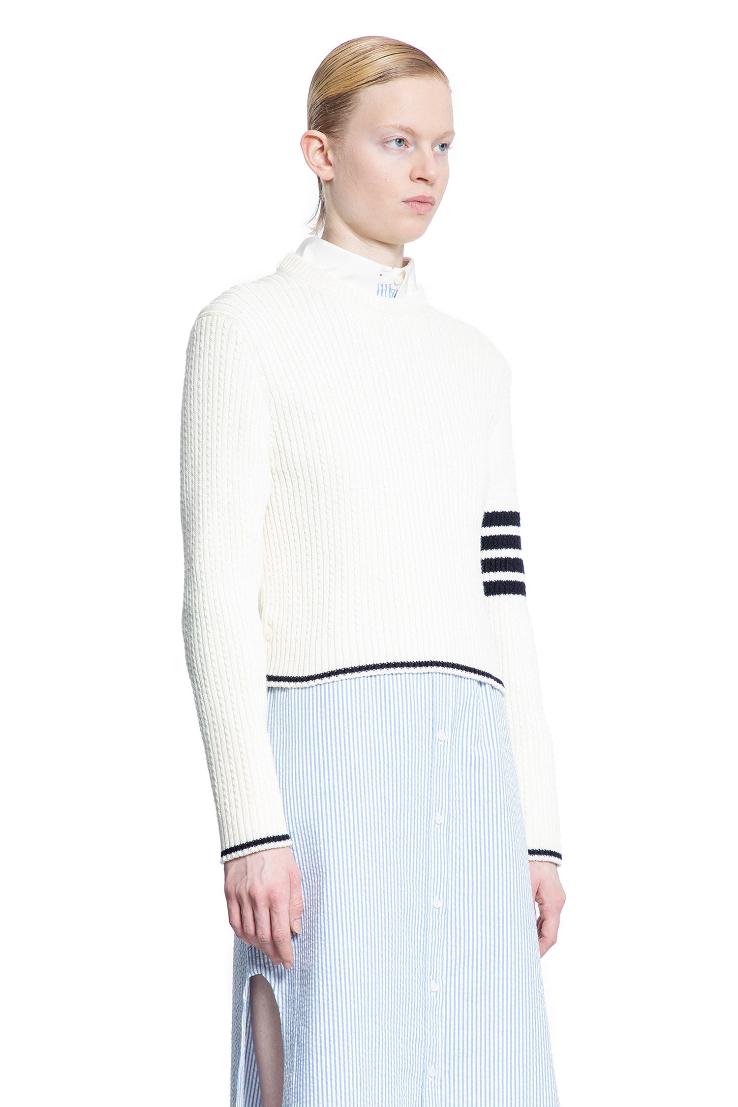 THOM BROWNE WOMAN WHITE KNITWEAR