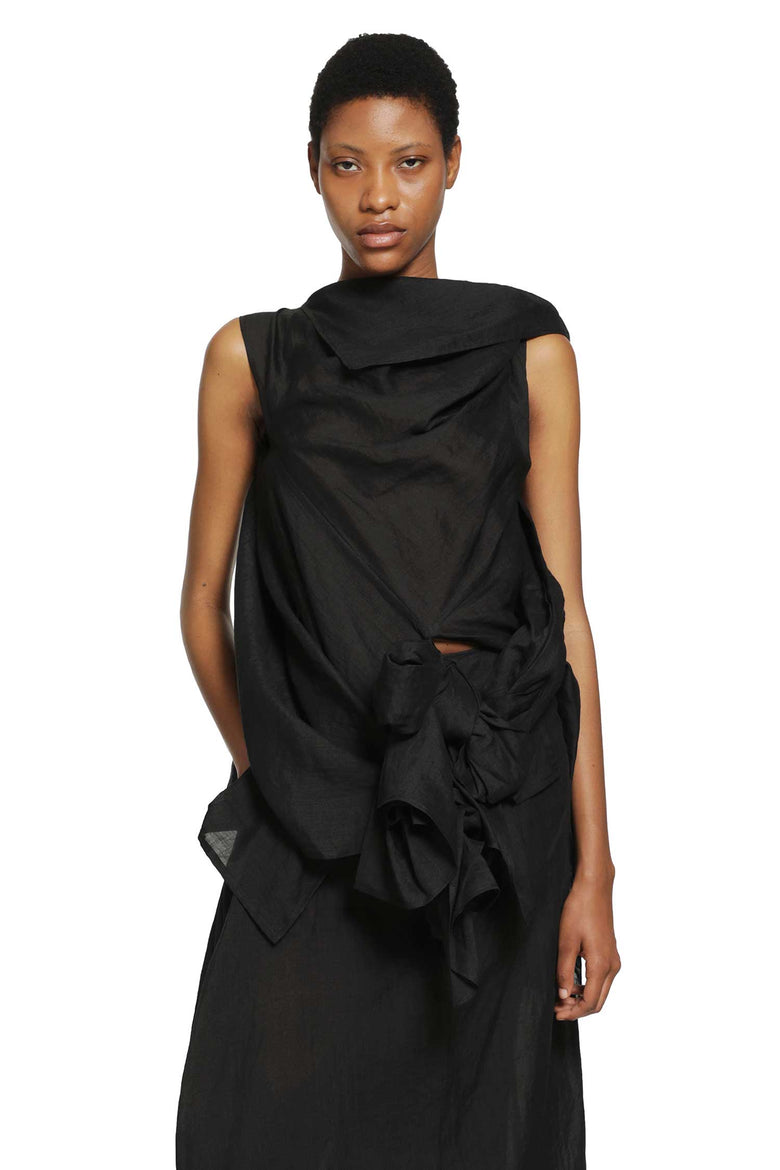 YOHJI YAMAMOTO Twisted Detail Blouse woman