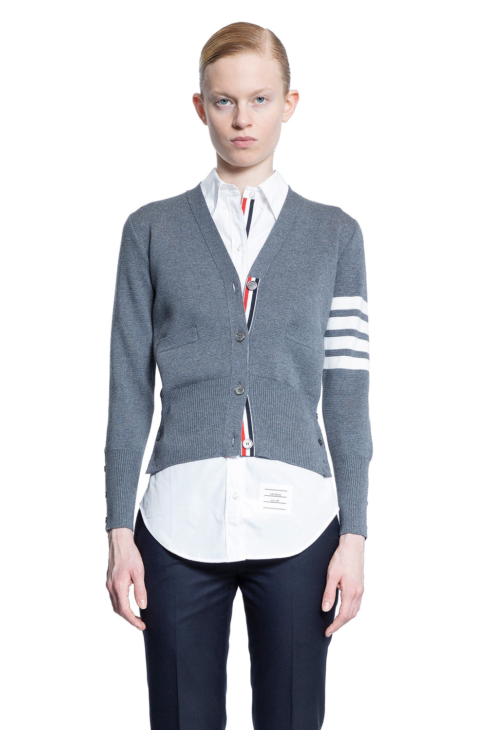 THOM BROWNE WOMAN GREY KNITWEAR