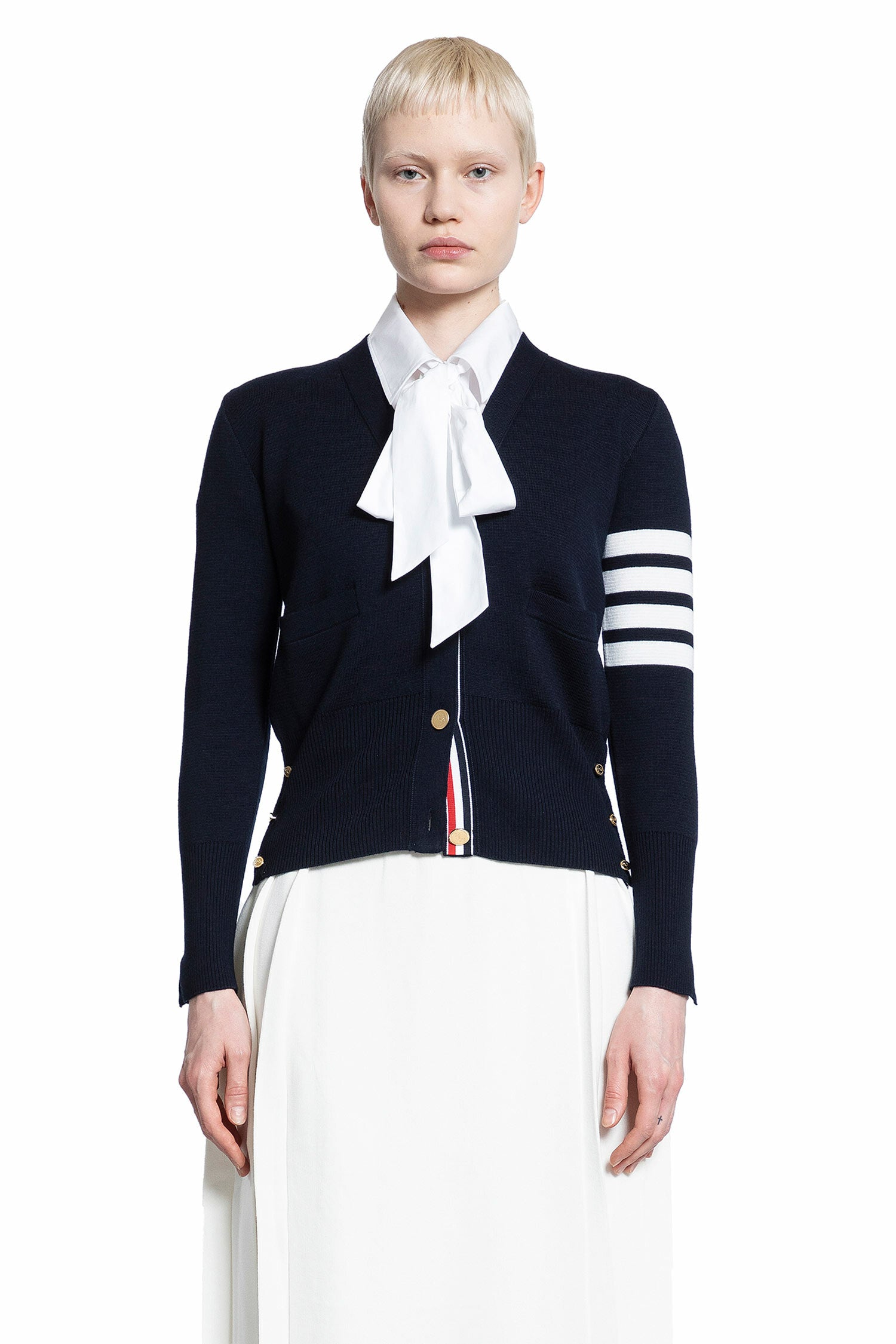 THOM BROWNE WOMAN BLUE KNITWEAR