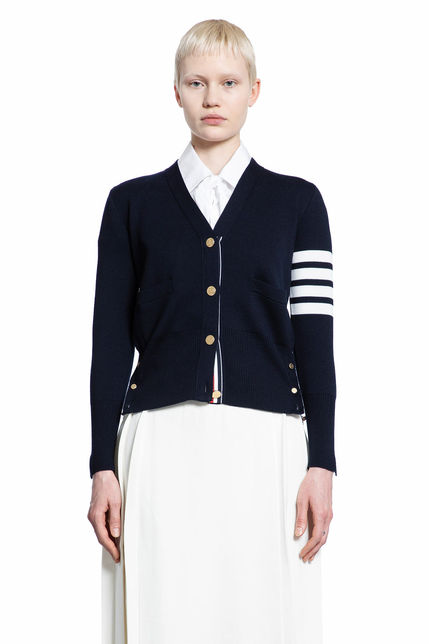 THOM BROWNE WOMAN BLUE KNITWEAR