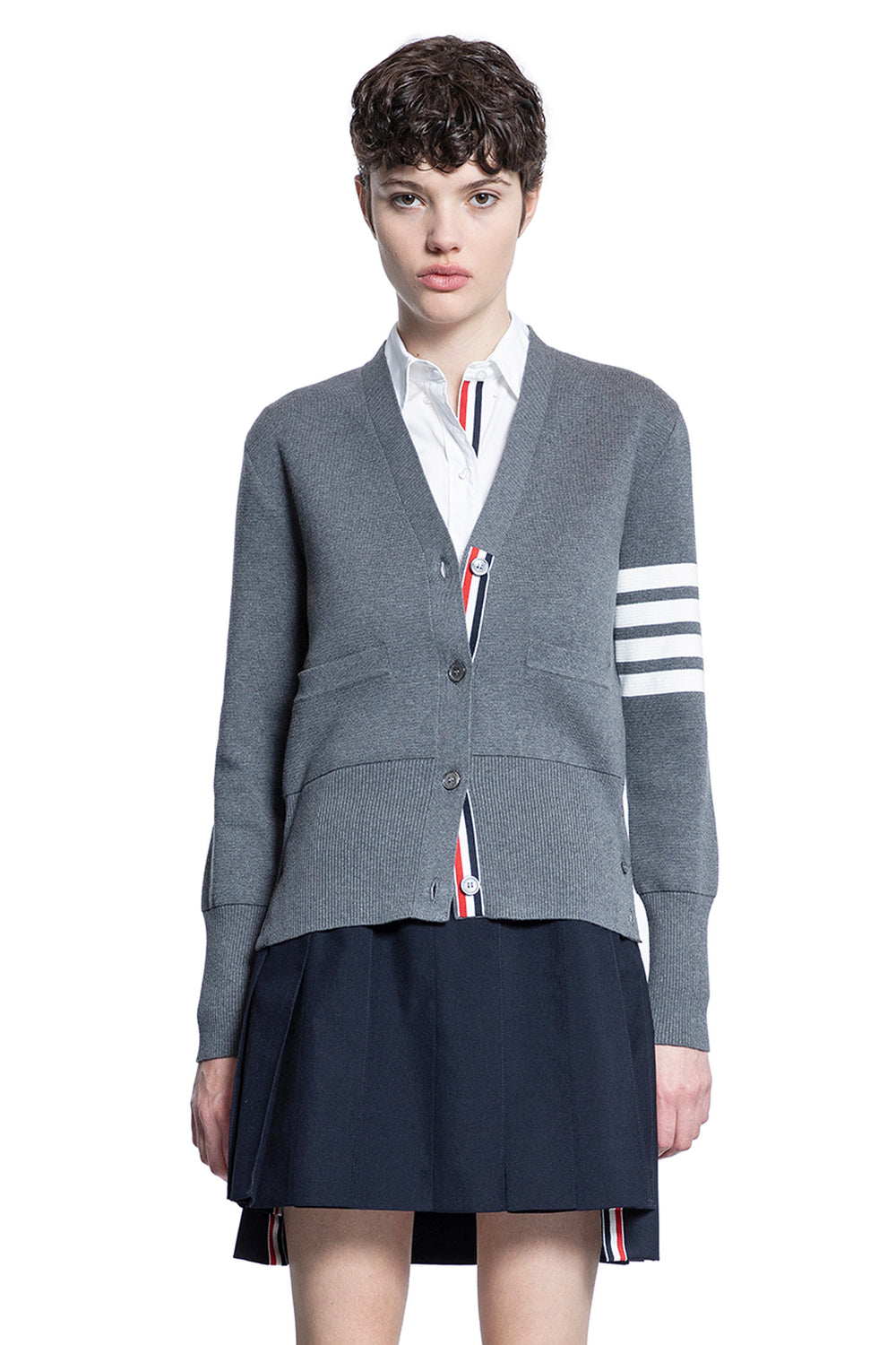 THOM BROWNE WOMAN GREY KNITWEAR