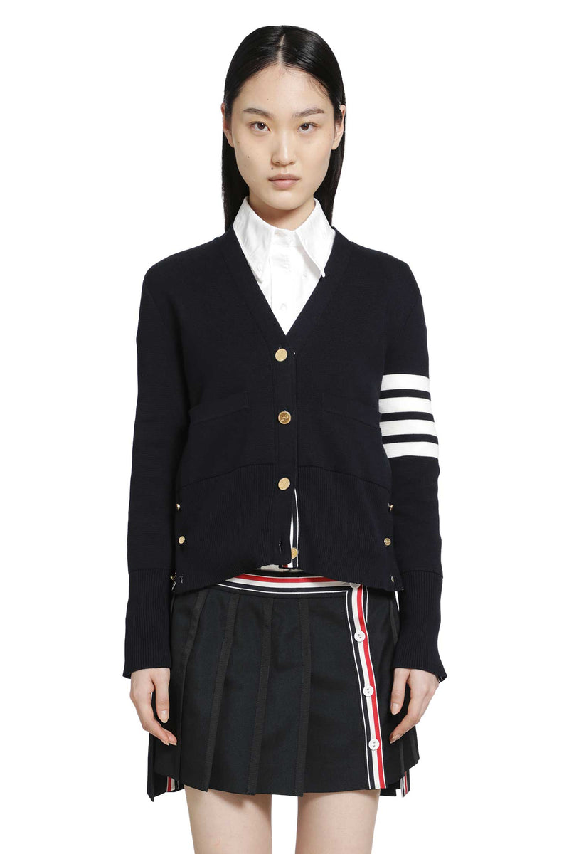 THOM BROWNE Milano Classic 4-Bar V-Neck Cardigan woman