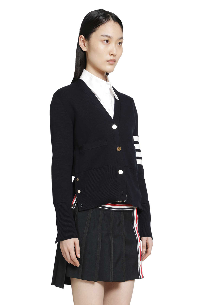 THOM BROWNE Milano Classic 4-Bar V-Neck Cardigan woman