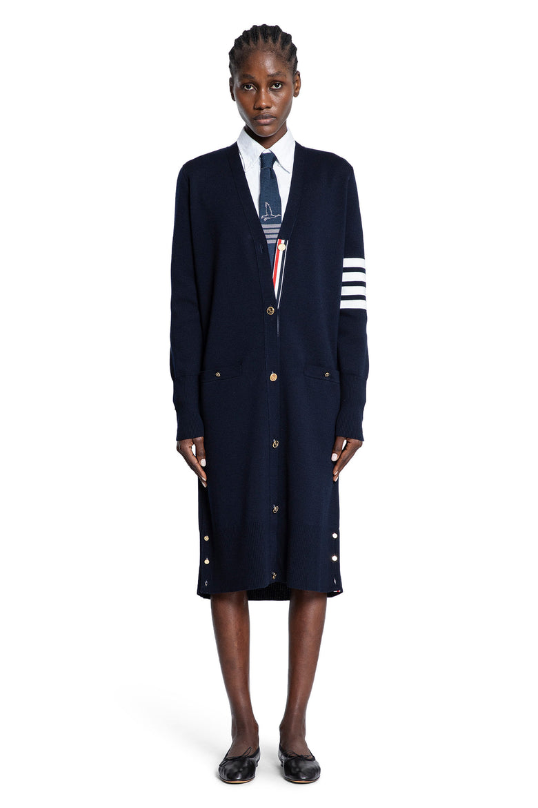 4-Bar Long Cardigan in Merino Wool