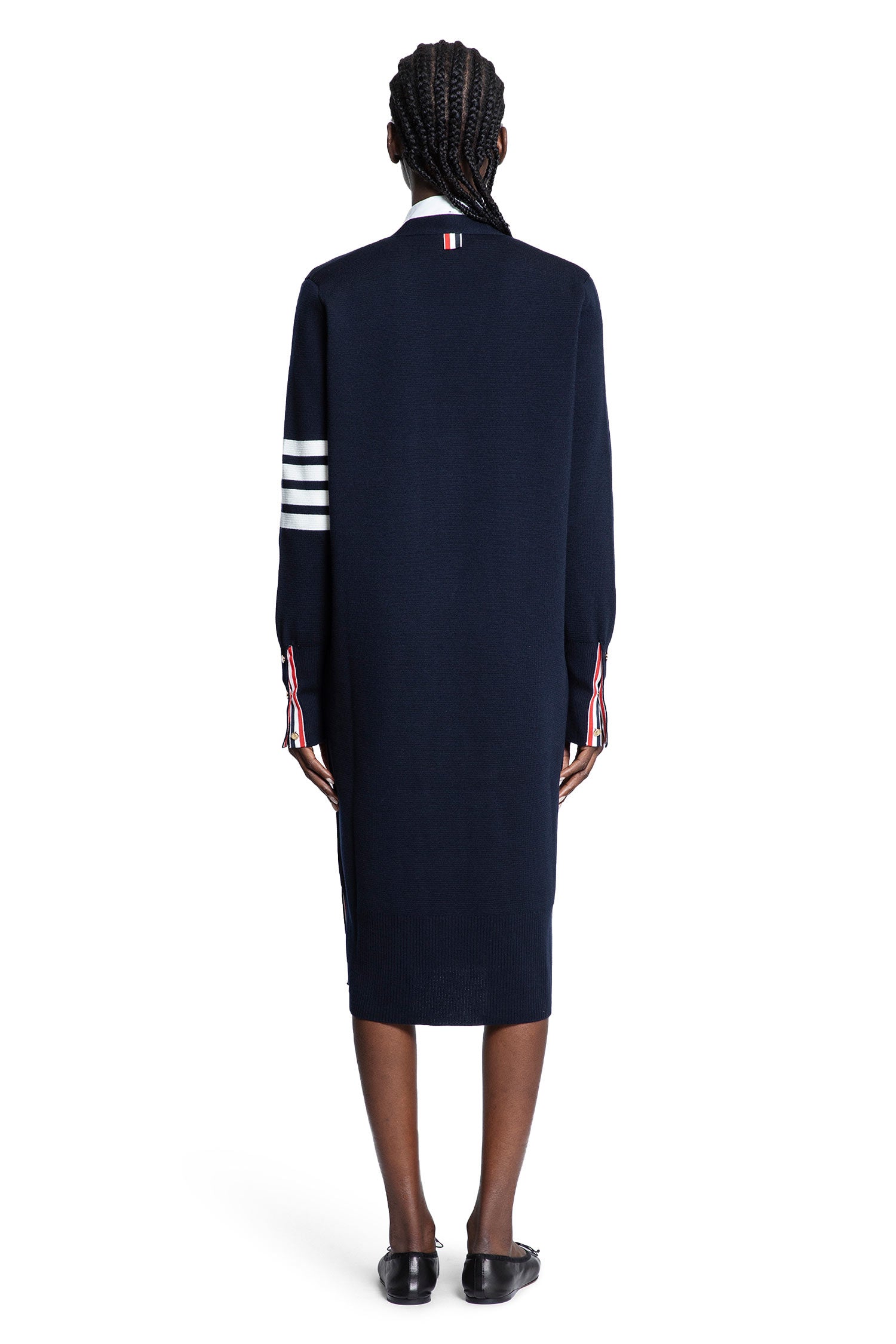 4-Bar Long Cardigan in Merino Wool