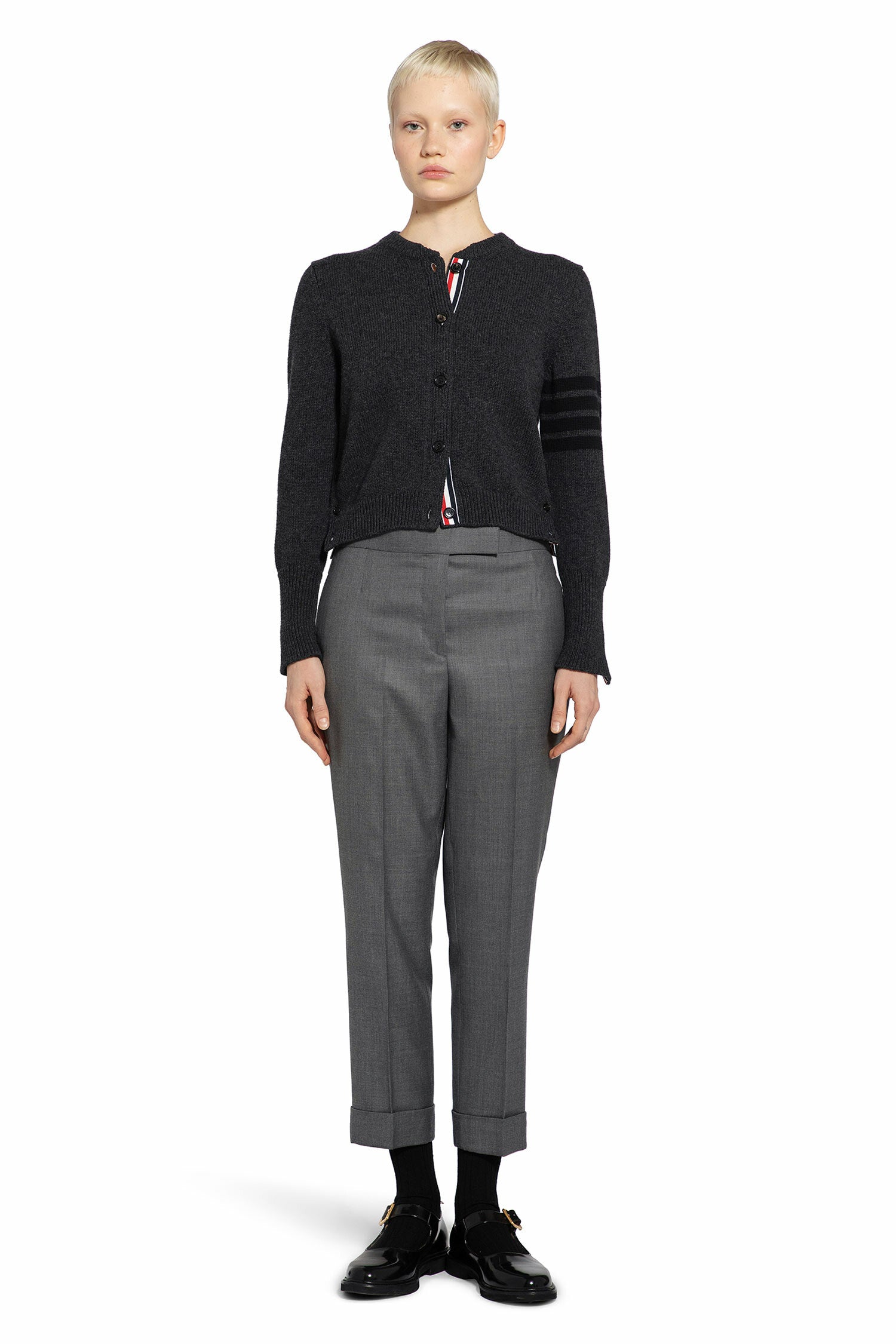 THOM BROWNE WOMAN GREY KNITWEAR