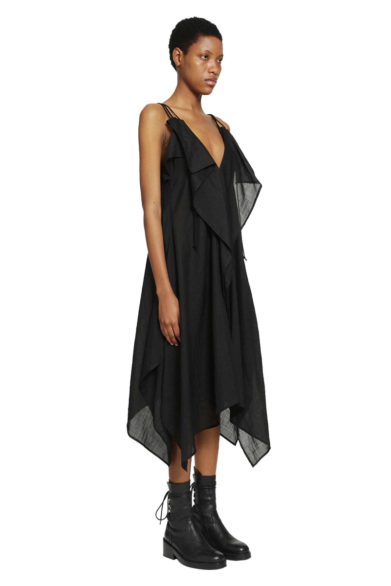 YOHJI YAMAMOTO Ra Lawn Shoulder S Draped Dress woman