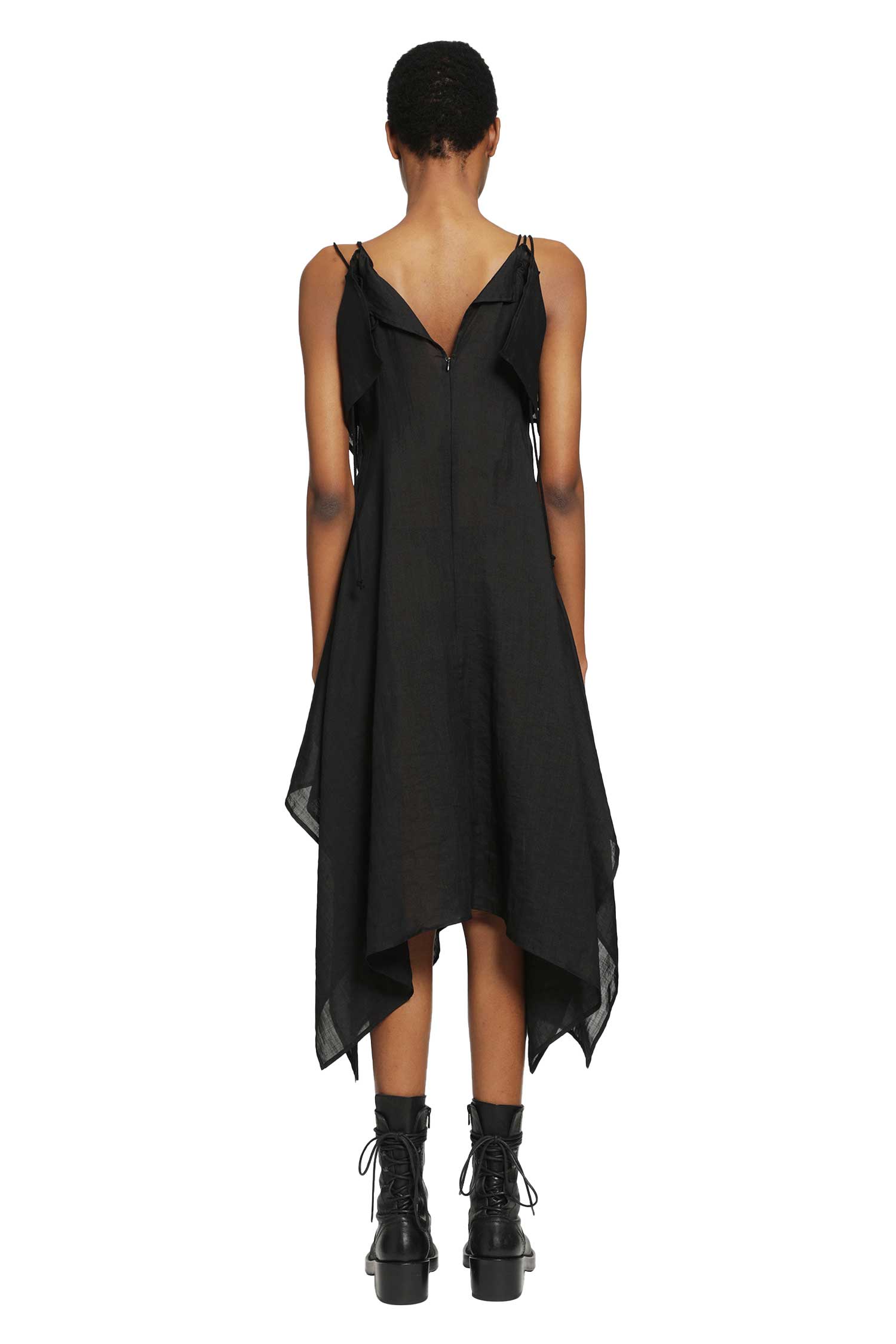 YOHJI YAMAMOTO Ra Lawn Shoulder S Draped Dress woman