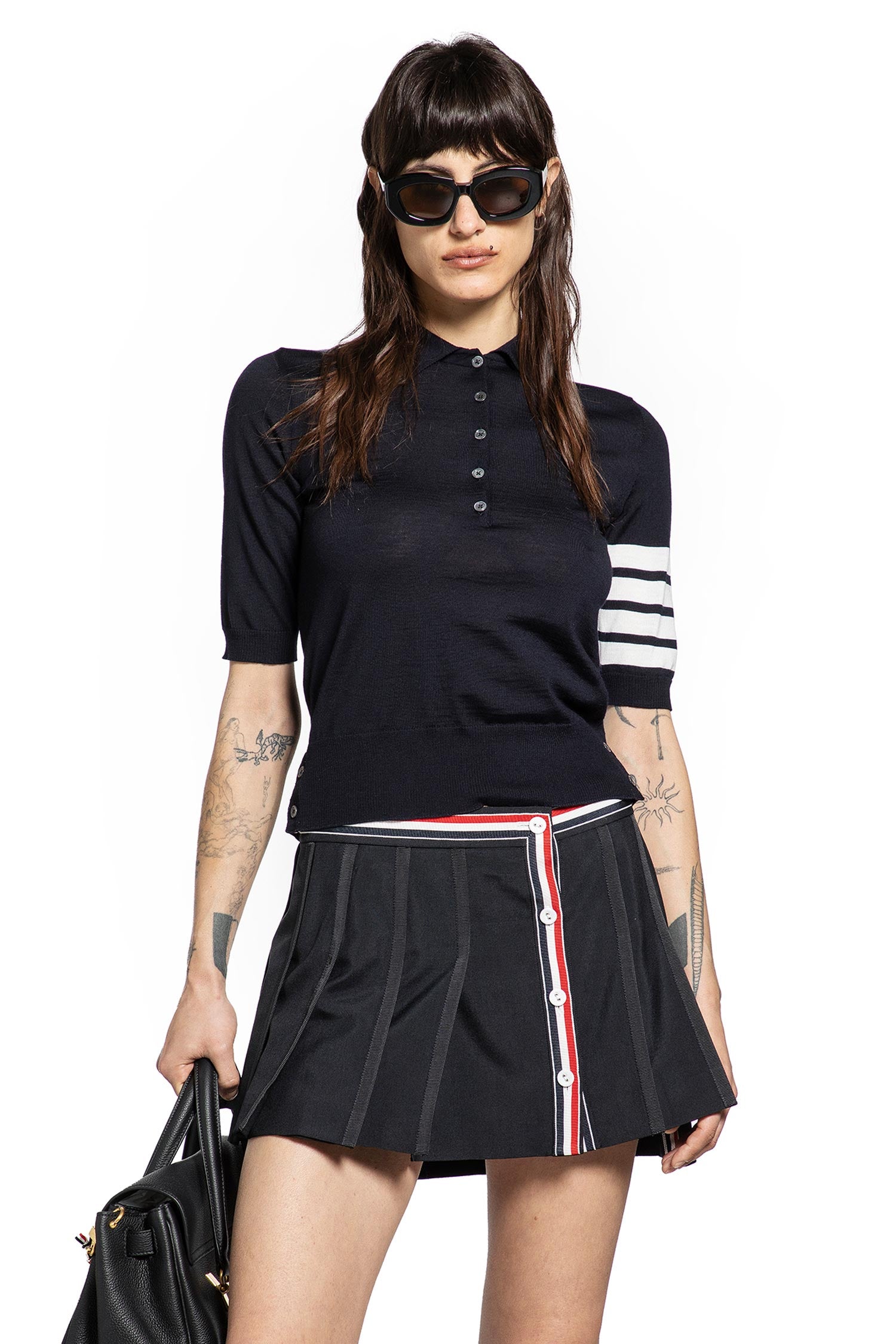 4-Bar Polo in Fine Merino Wool